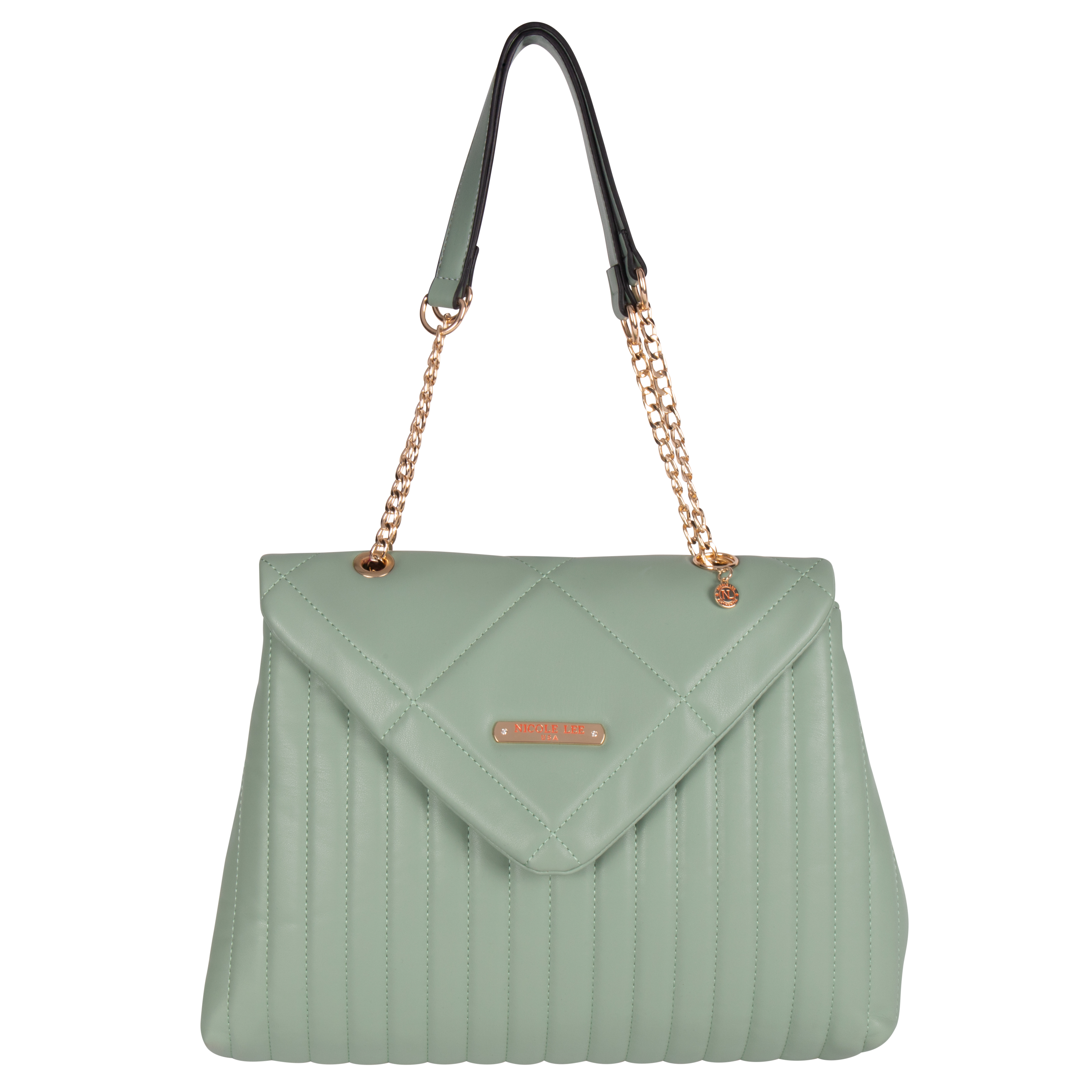 Bolsa Shoulder Nicole Lee Acolchada con Solapa Sage