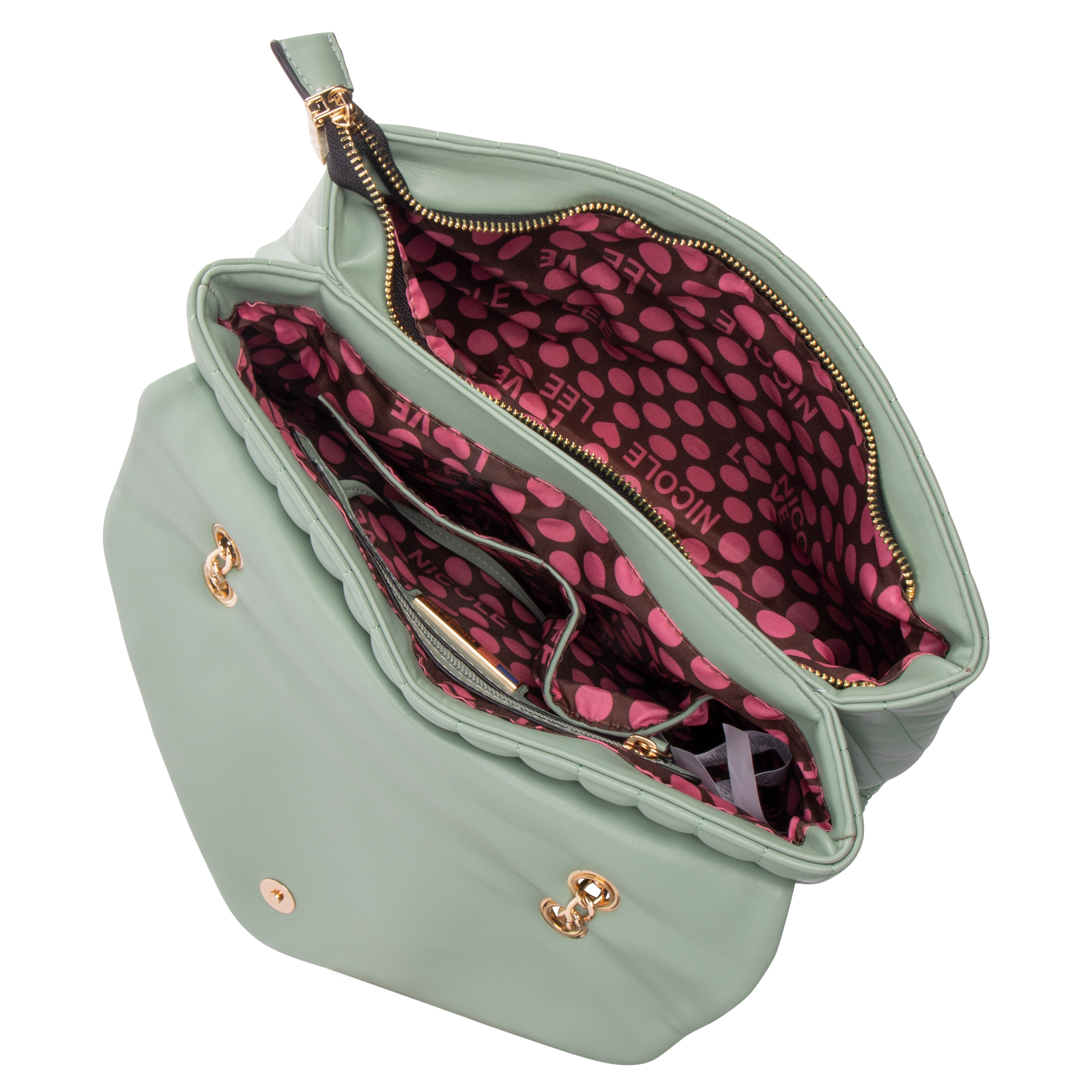 Foto 3 pulgar | Bolsa Shoulder Nicole Lee Acolchada con Solapa Sage