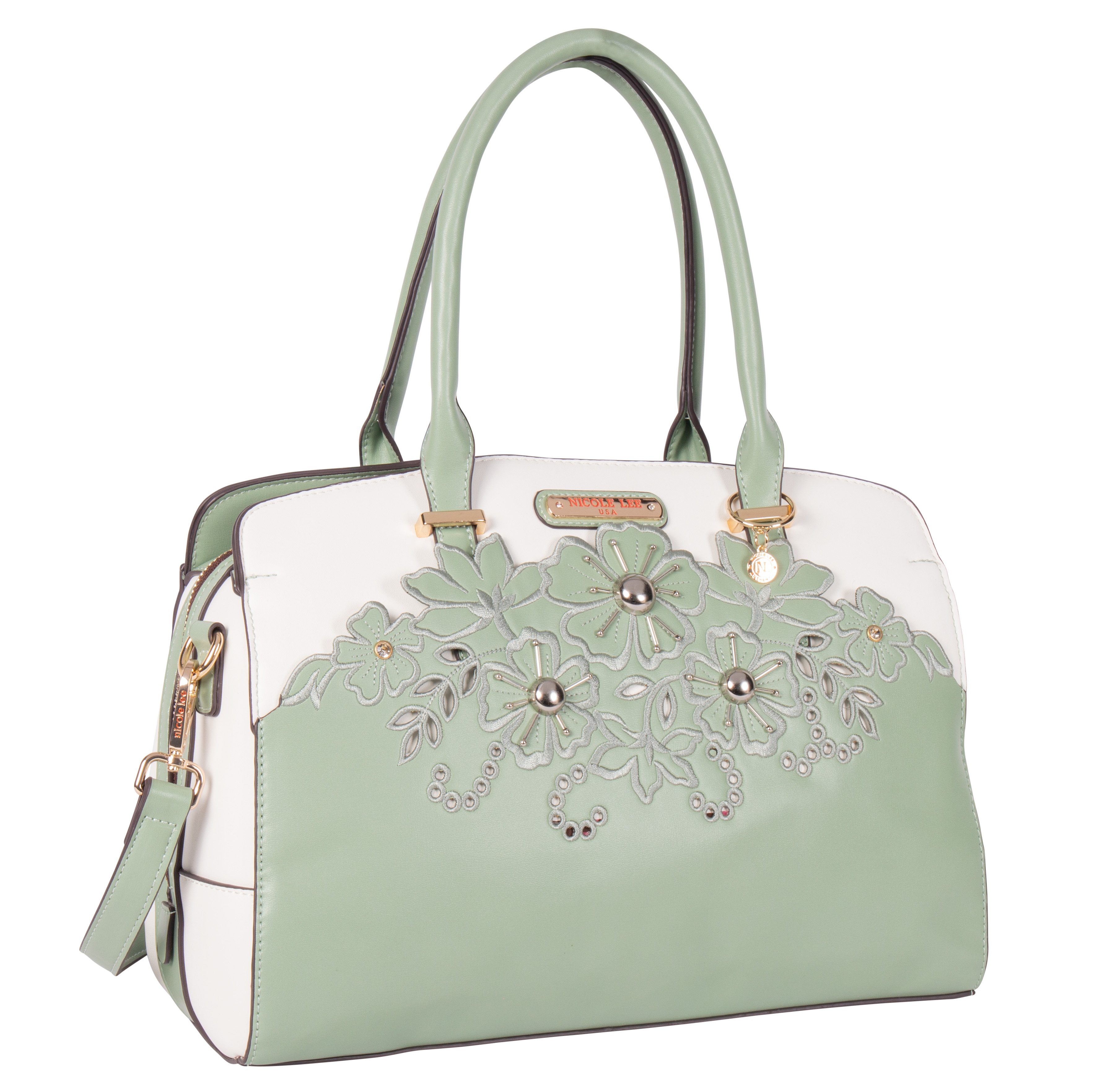 Foto 1 | Bolsa de Mano Nicole Lee Cassia color Azul Corte Láser y Bordado Mint