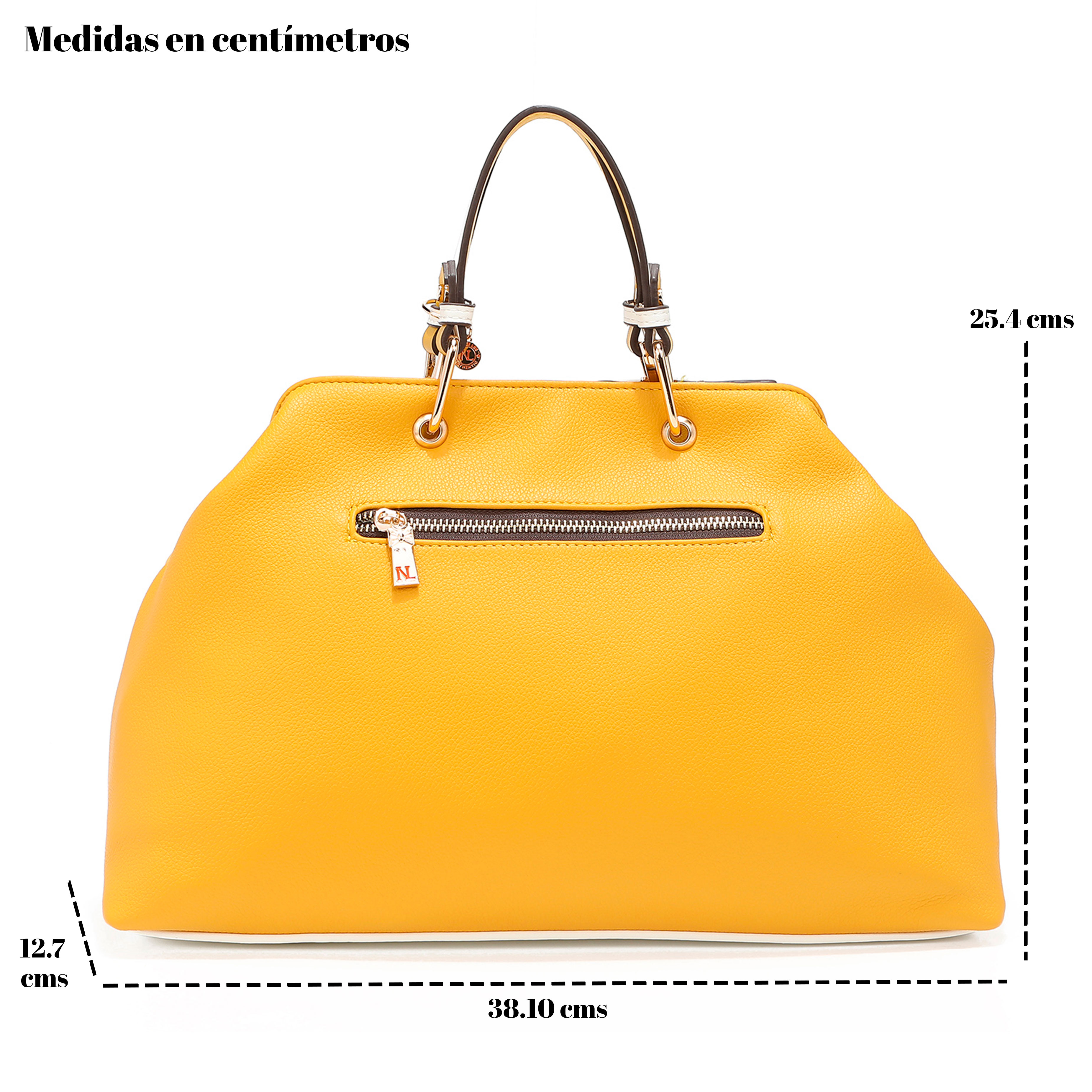 Foto 4 pulgar | Bolsa Duffel Nicole Lee Corte Laser y Bordado color Amarillo