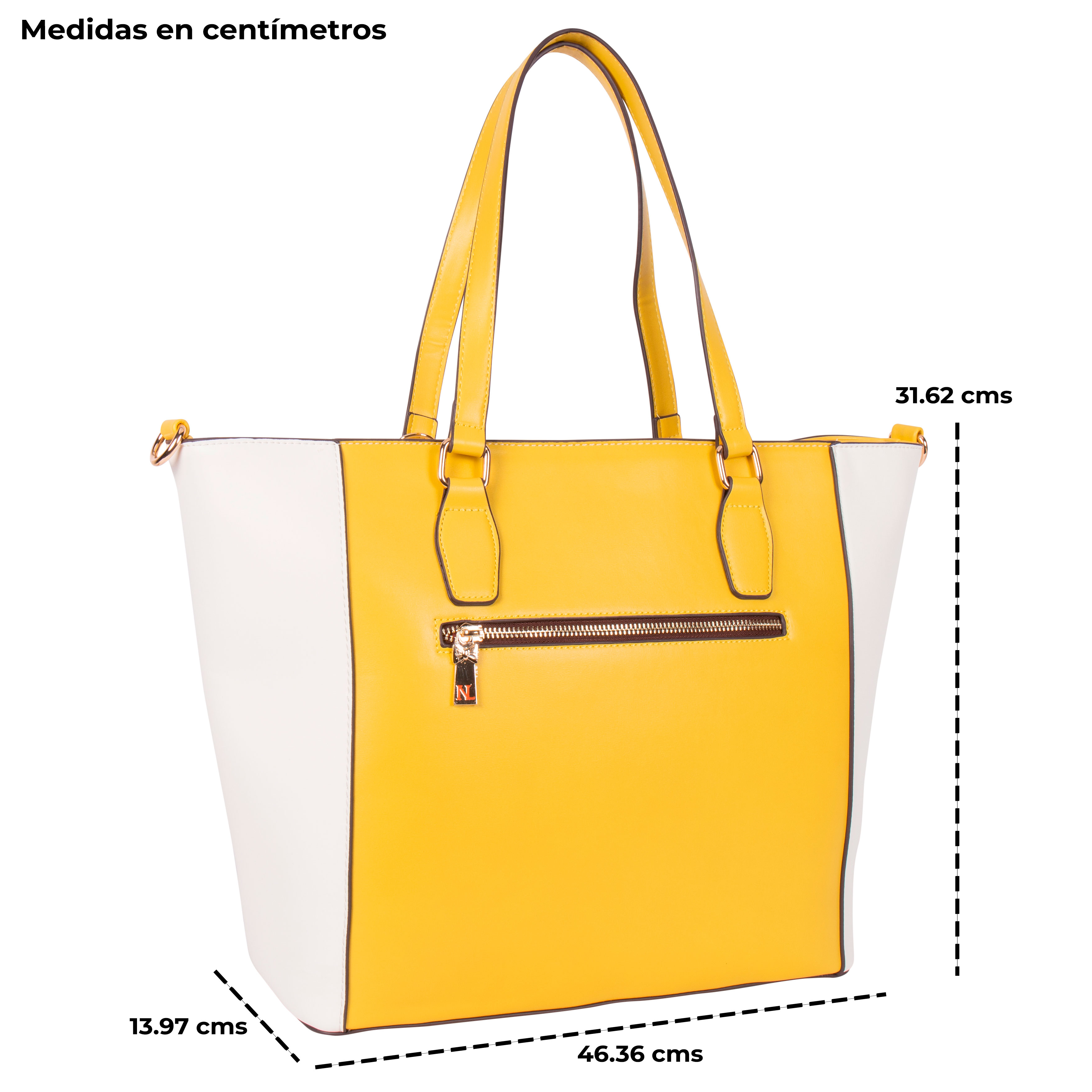Foto 4 pulgar | Bolsa Tote Nicole Lee con Corte Láser y Bordado color Amarillo