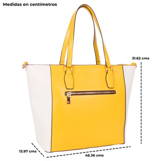 Foto 3 | Bolsa Tote Nicole Lee con Corte Láser y Bordado color Amarillo