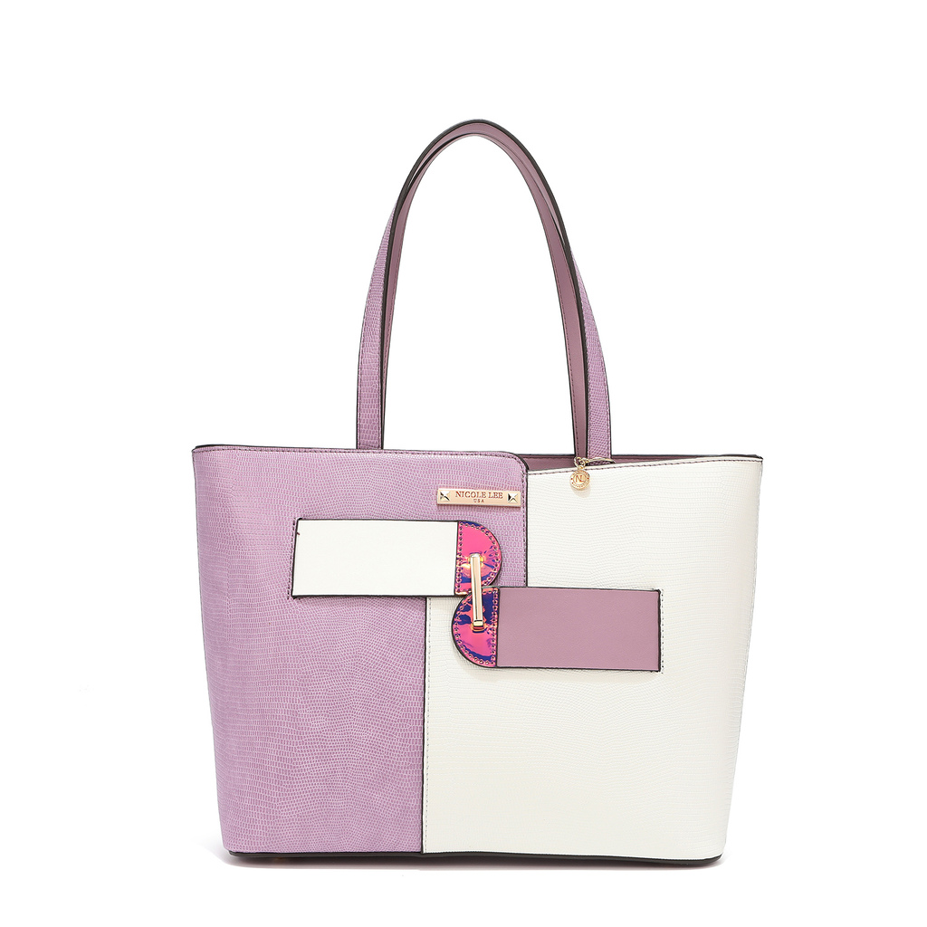 Bolsa Tote Nicole Lee Gemini Multicolor con Cortes Asimétricos