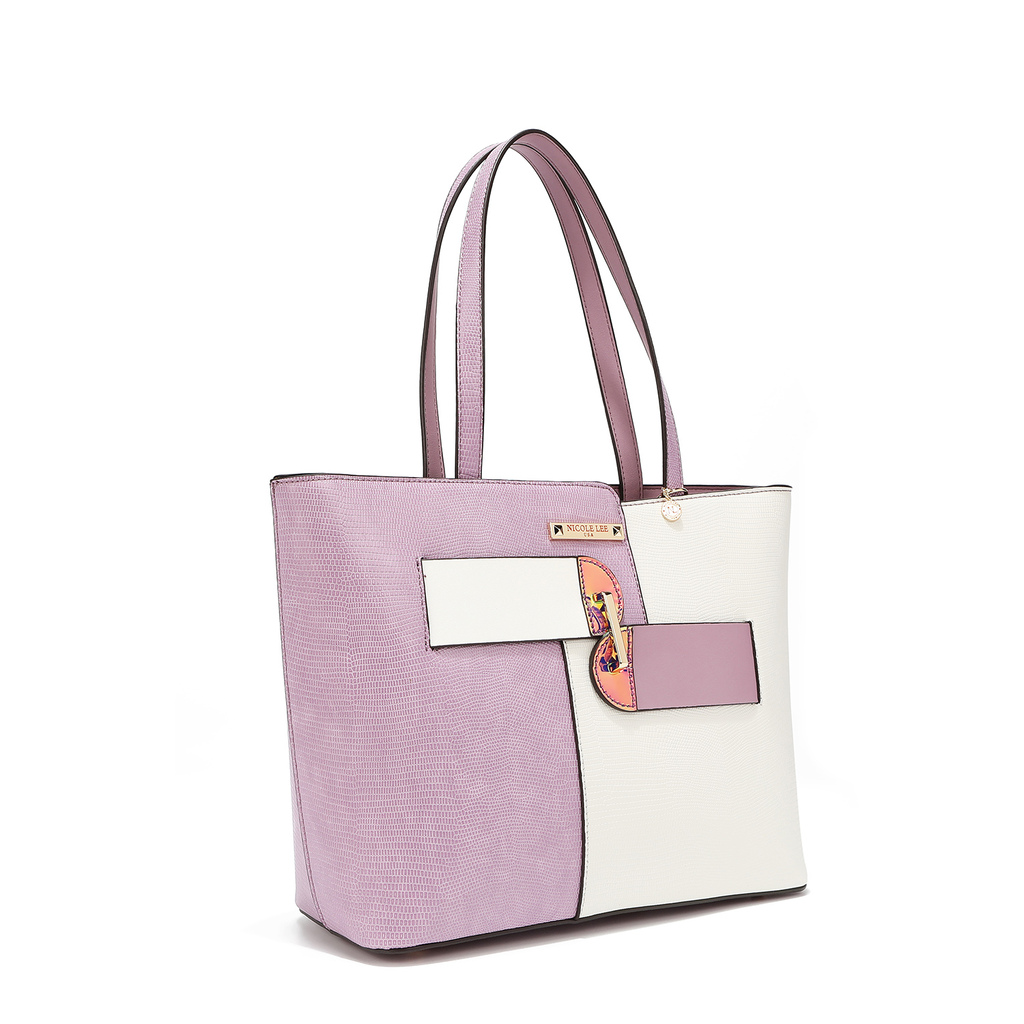 Foto 3 pulgar | Bolsa Tote Nicole Lee Gemini Multicolor con Cortes Asimétricos
