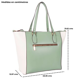 Foto 3 | Bolsa Tote Marca Nicole Lee con Corte Laser y Bordado Mint