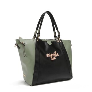 Foto 2 | Bolsa Satchel Nicole Lee Bicolor con Placa color Negro