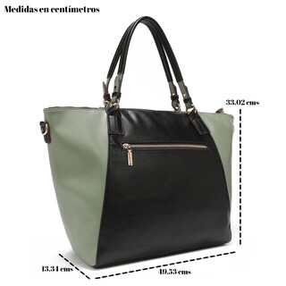 Foto 3 | Bolsa Satchel Nicole Lee Bicolor con Placa color Negro