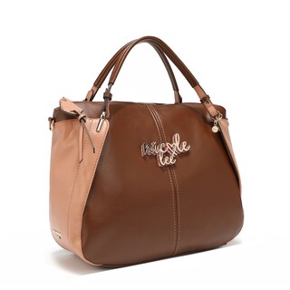 Foto 2 | Bolsa de Mano Nicole Lee Bicolor con Placa color Café