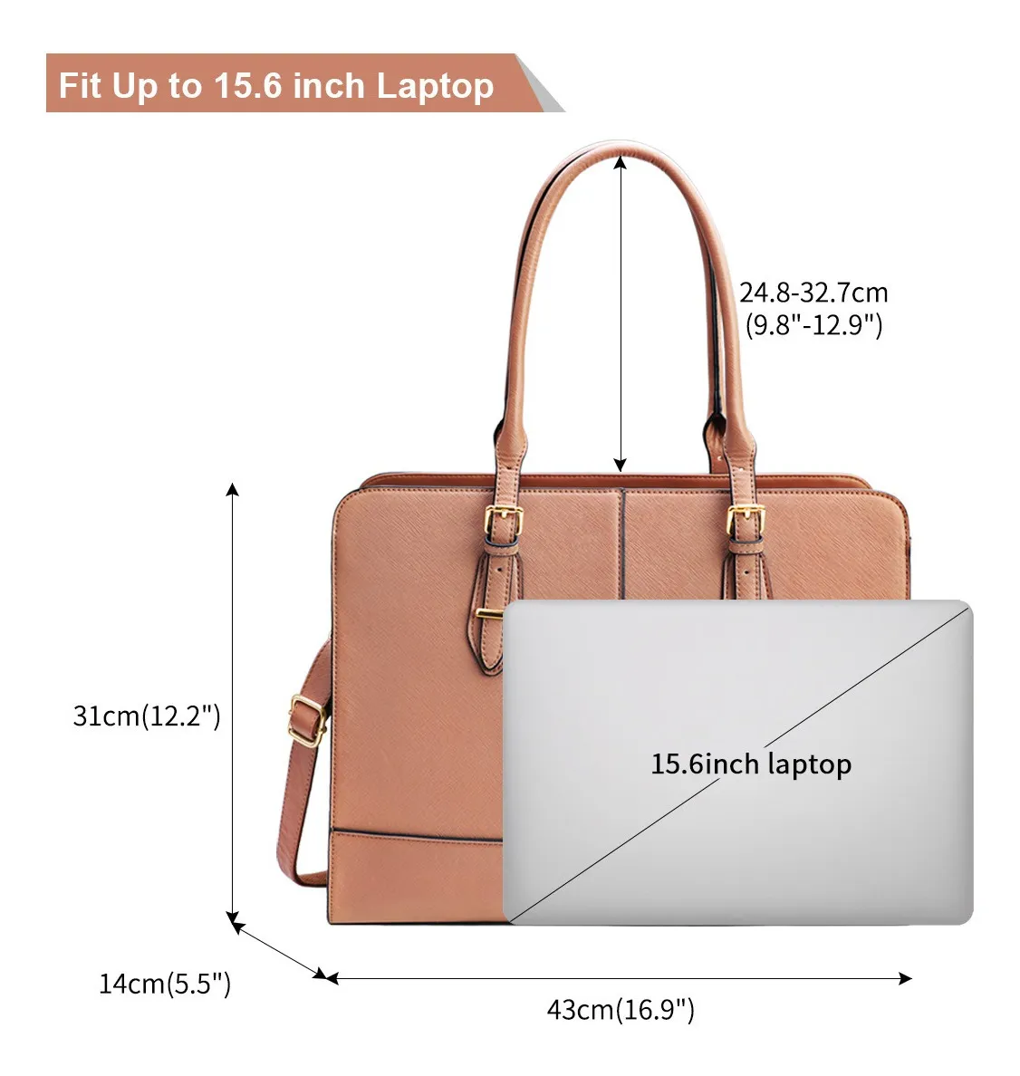 Foto 2 | Bolsa Elegante y Casual color Marrón para Dama