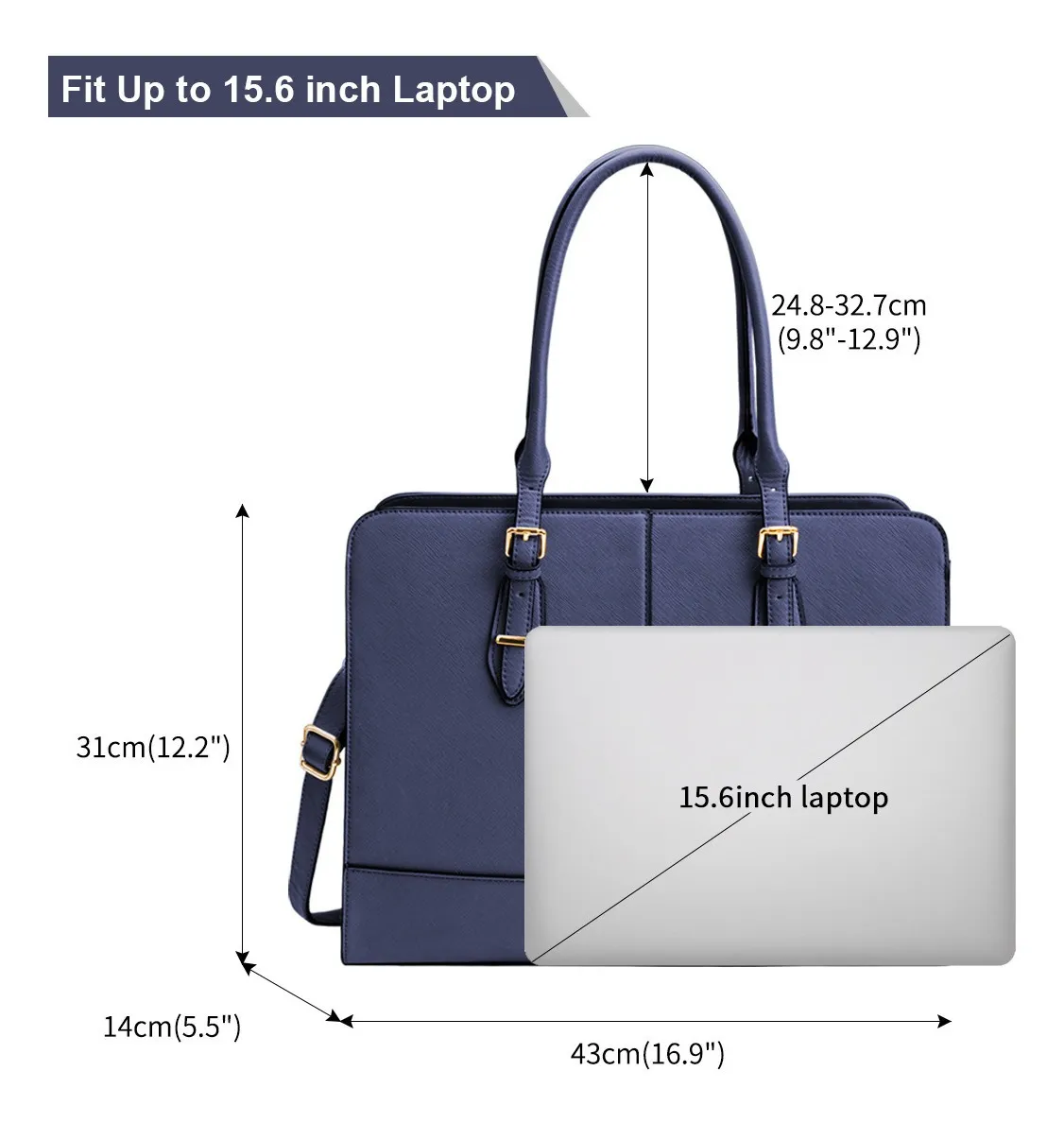 Foto 3 pulgar | Bolsa Elegante y Casual para Dama Malubero color Azul Marino