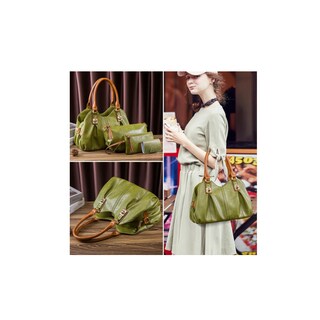 Foto 2 | Set de Bolsas para Mujer Malubero Hombro Cosmetiquera Cartera color Verde