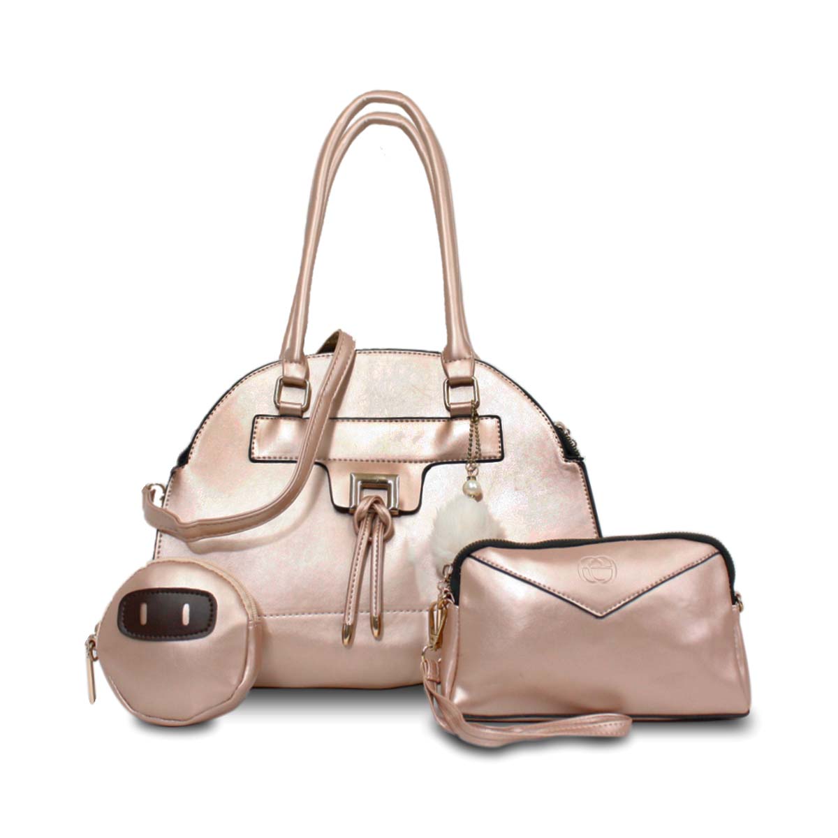 Foto 1 | Set de Bolso, Cosmetiquera y Monedero Mccarthy Bol-01 color Coral