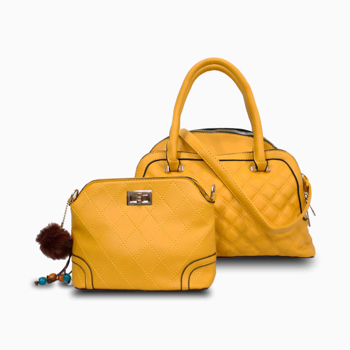 Set Bolso Y Cosmetiquera Mccarthy Bol-03 Amarillo