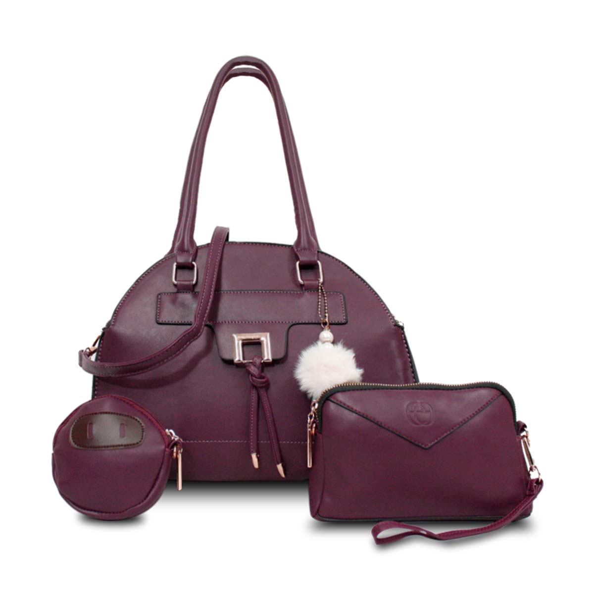 Foto 1 | Set Bolso, Cosmetiquera Y Monedero Mccarthy Bol-01 Uva