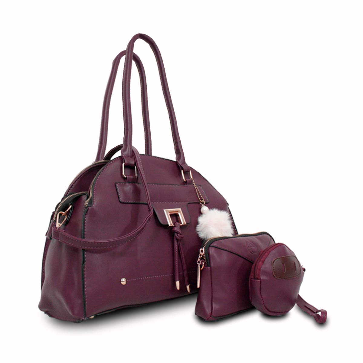 Foto 2 | Set Bolso, Cosmetiquera Y Monedero Mccarthy Bol-01 Uva