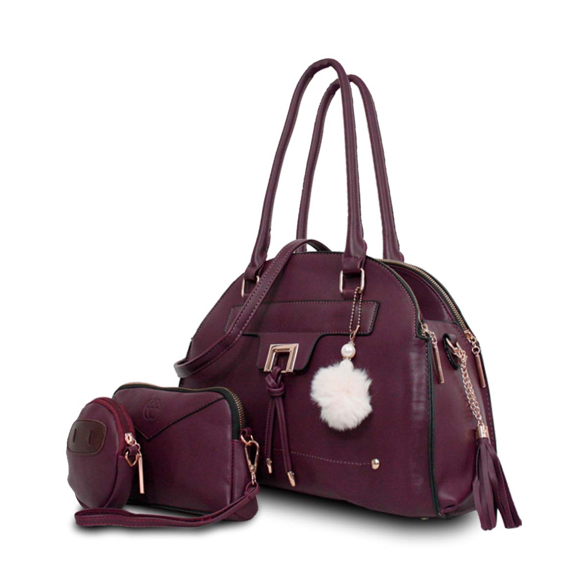 Foto 4 pulgar | Set Bolso, Cosmetiquera Y Monedero Mccarthy Bol-01 Uva
