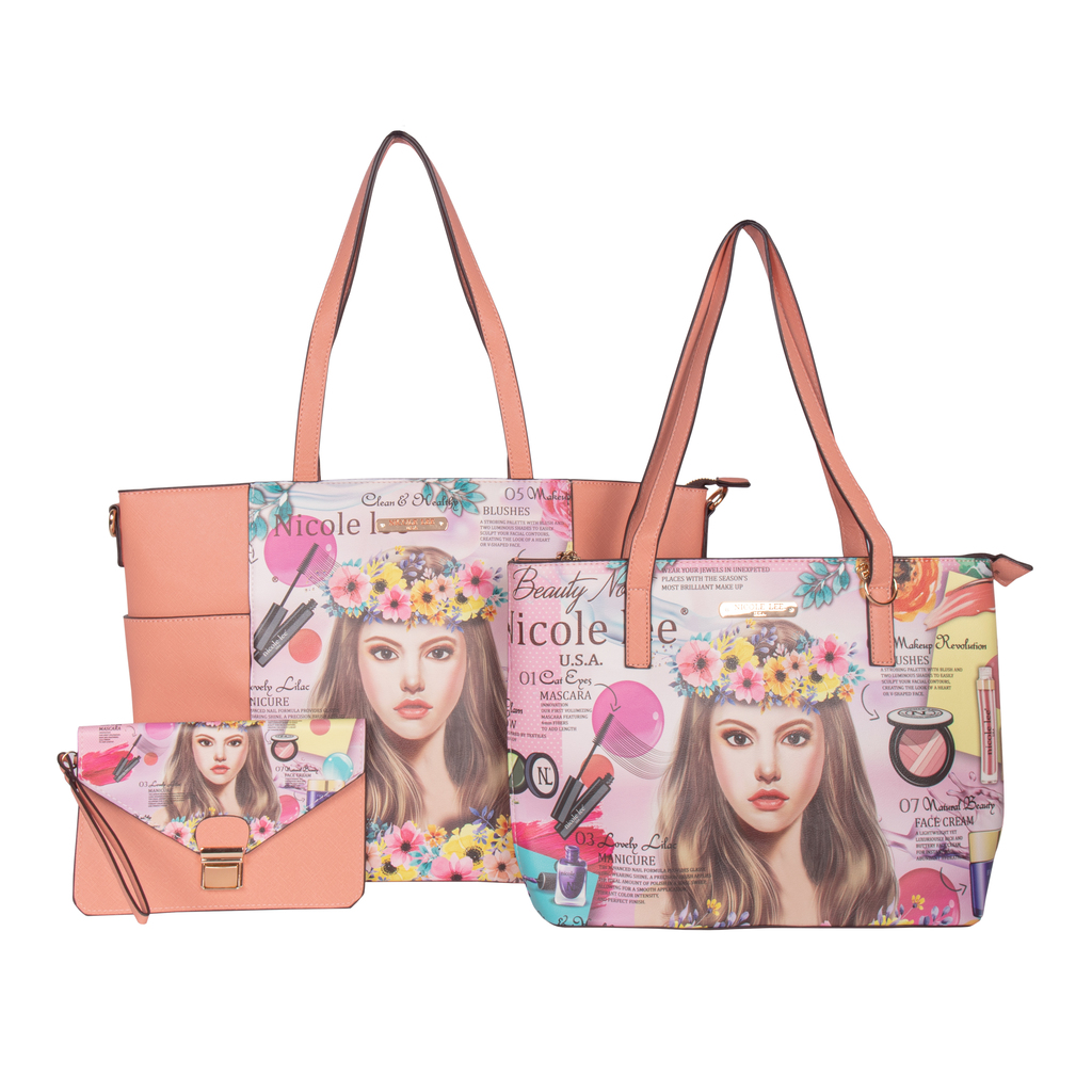 Foto 1 | Set Nicole Lee Bolsa Shopper Cuadrada y Clutch Venecia