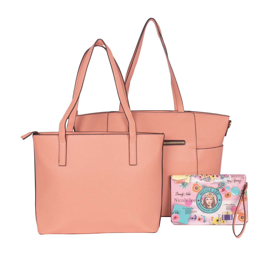 Foto 4 pulgar | Set Nicole Lee Bolsa Shopper Cuadrada y Clutch Venecia