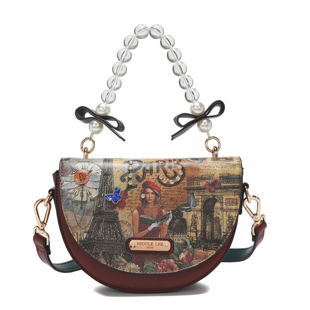 Bolsa de Mano Nicole Lee Asa de Acrílico Paris Multicolor