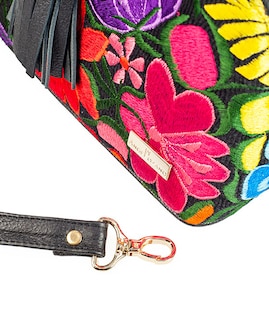 Foto 3 | Bolso Crossbody A Ángelozano Modelo Selena Telar Flores Color Negro