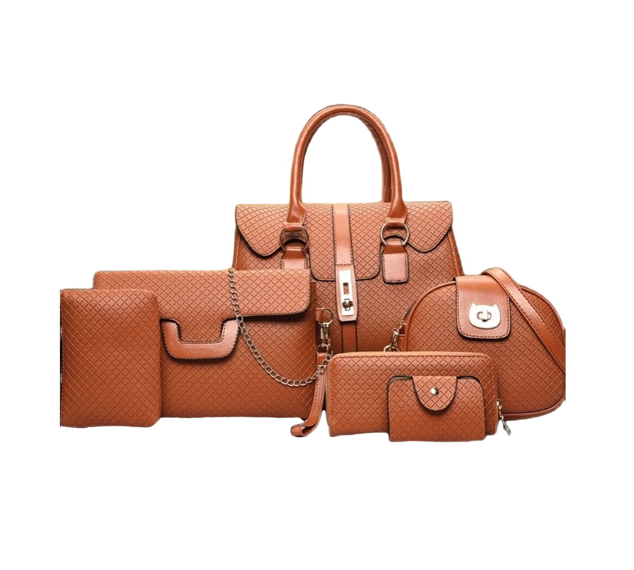 Foto 1 | Set 6 Bolsas Retro Clásica Para Dama Marron