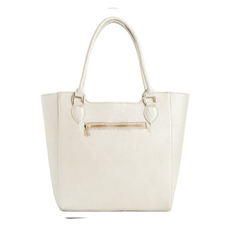 Foto 2 | Bolso Tote A Ángelozano Modelo Karmina De Piel Con Rebozo De Seda Artesanal Color Oro Light