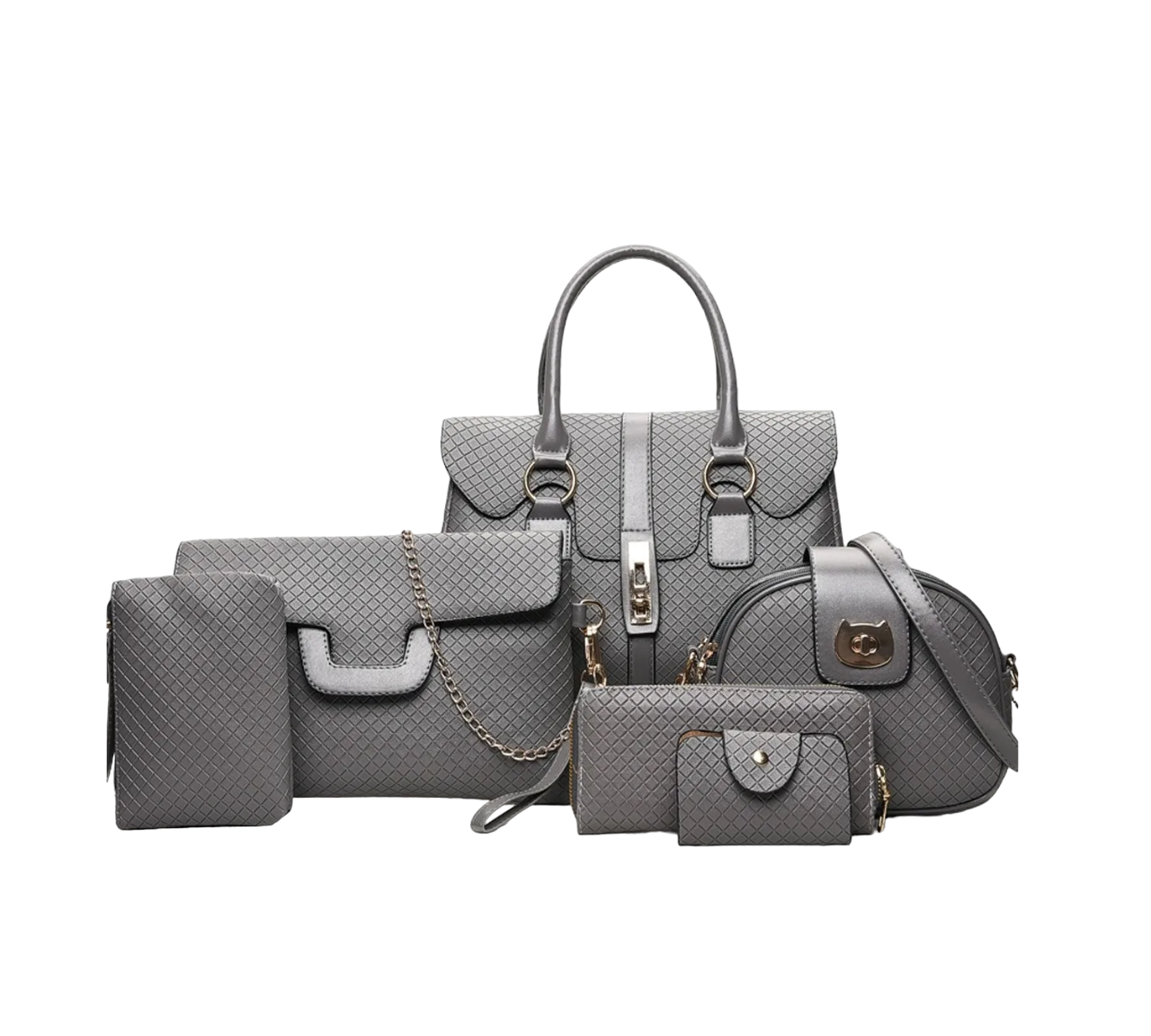 Foto 1 | Set 6 Bolsas Retro Clásica Para Dama Gris