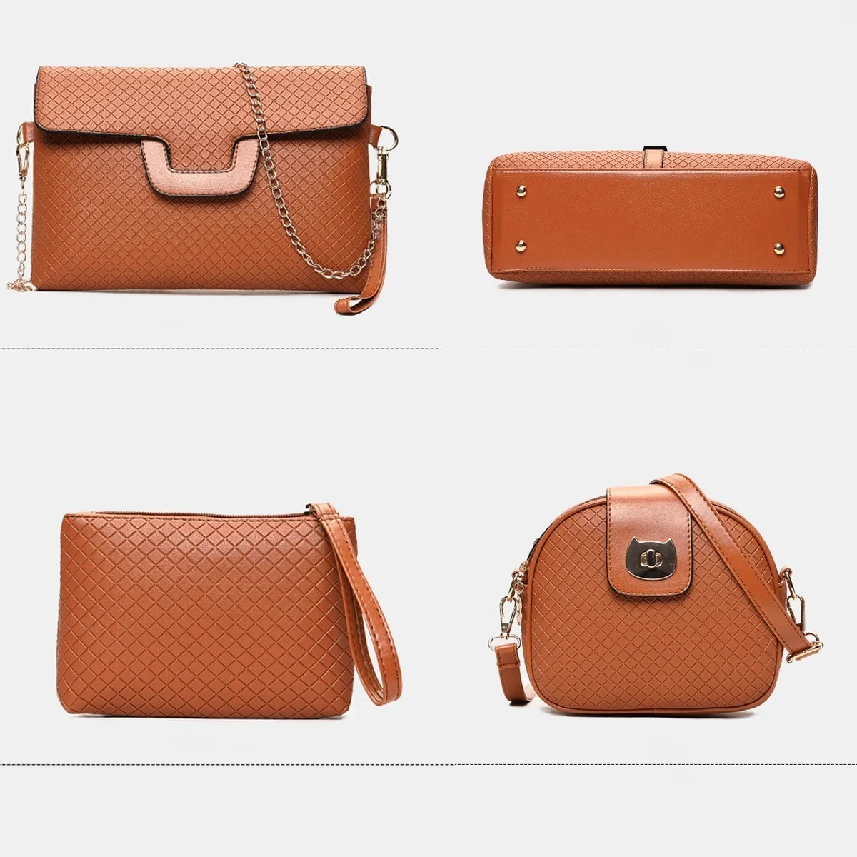 Foto 2 | Set 6 Bolsas Retro Clásica Para Dama Gris