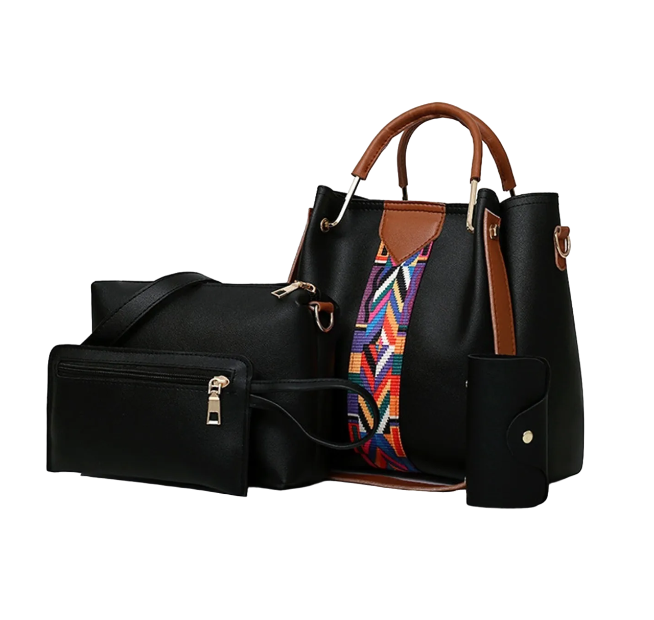 Bolsa Malubero color Negro 4 Piezas para Mujer