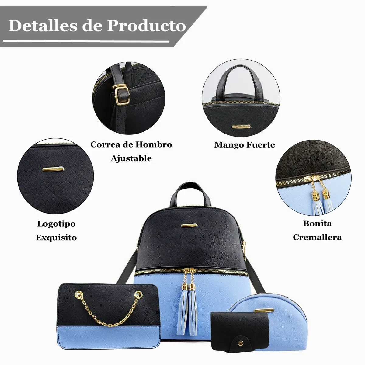 Foto 3 | Bolsa Malubero 4 Piezas para Mujer