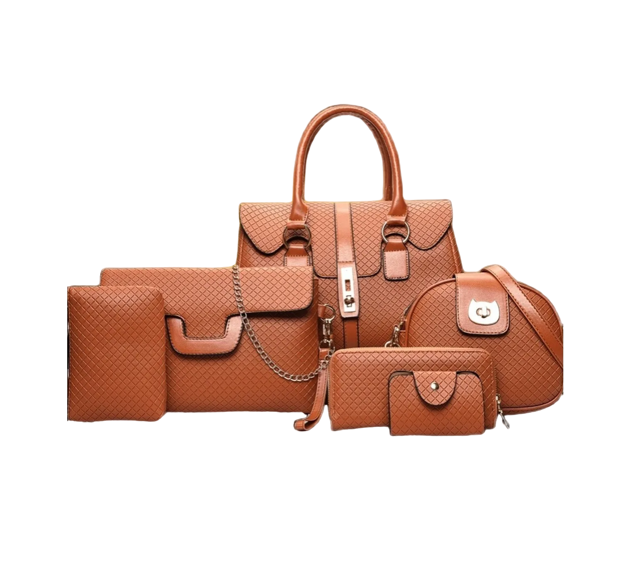 Bolsa Malubero color Marrón 6 Piezas para Mujer
