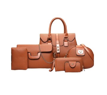 Foto 1 | Bolsa Malubero color Marrón 6 Piezas para Mujer