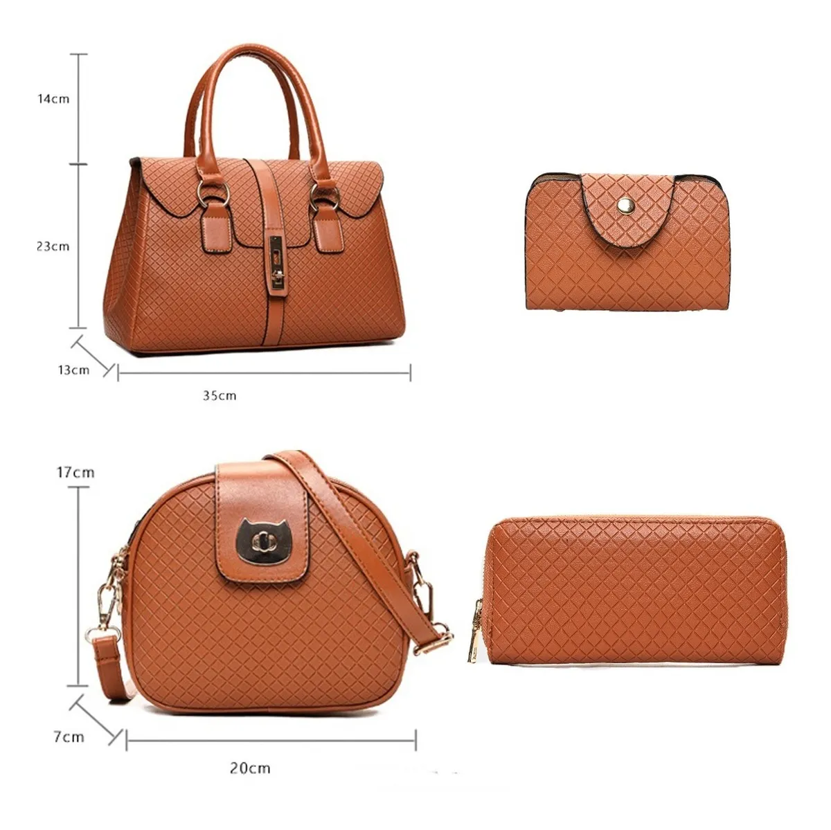 Foto 2 | Bolsa Malubero color Marrón 6 Piezas para Mujer
