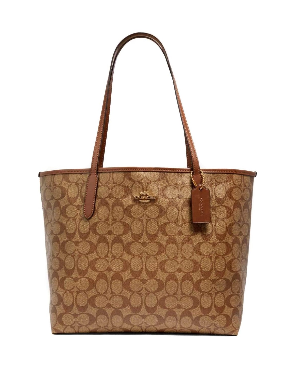 Bolsa Coach City Tote Zip Top color Marrón 5696 IME74 para Mujer