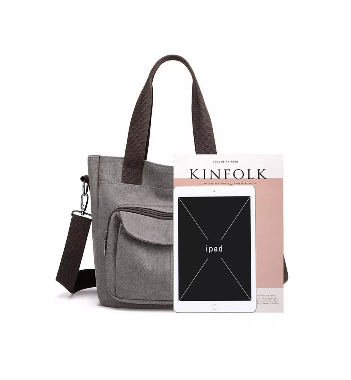 Foto 5 | Bolsa Moderna de Gran Capacidad Y Urbana De Lona para Mujer