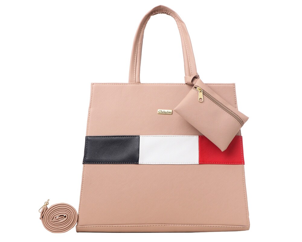 Bolsa Tote De Moda Fana Eden color Rosa Nude F-2855 $395
