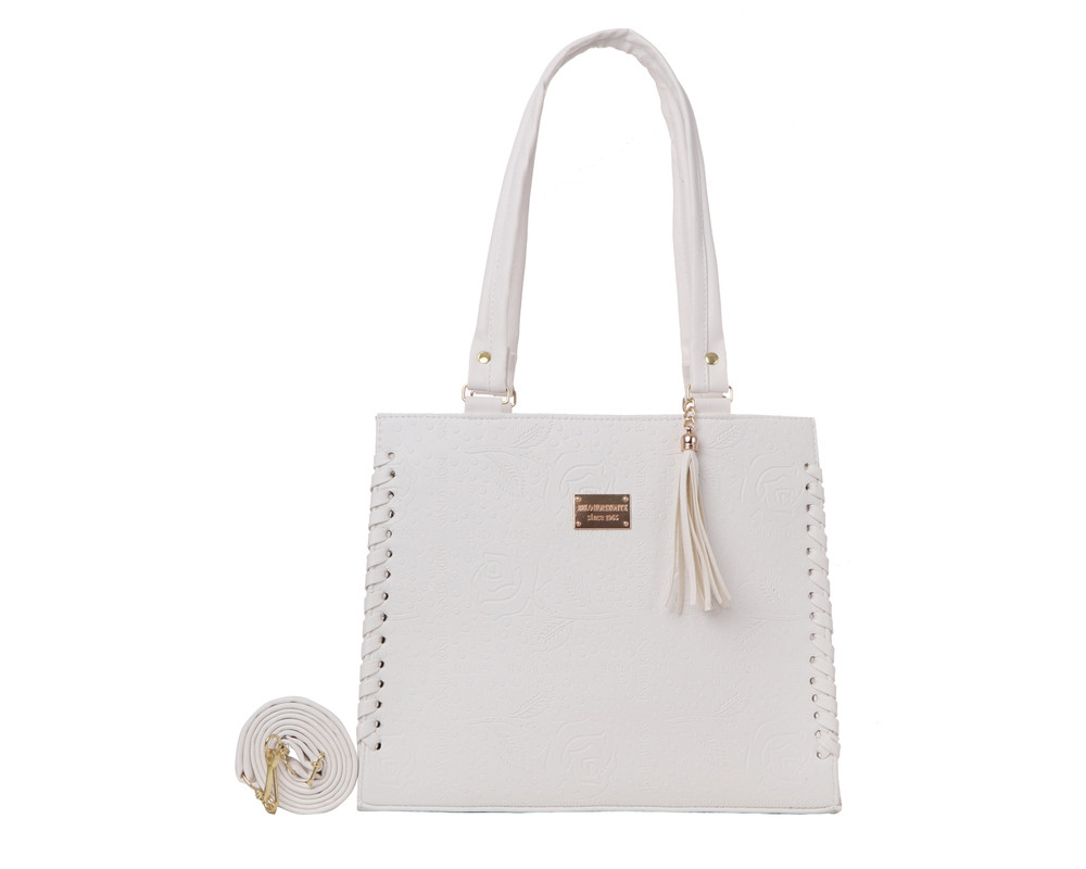 Bolsa Tote De Moda Fana Rosalba color Blanco F-2885