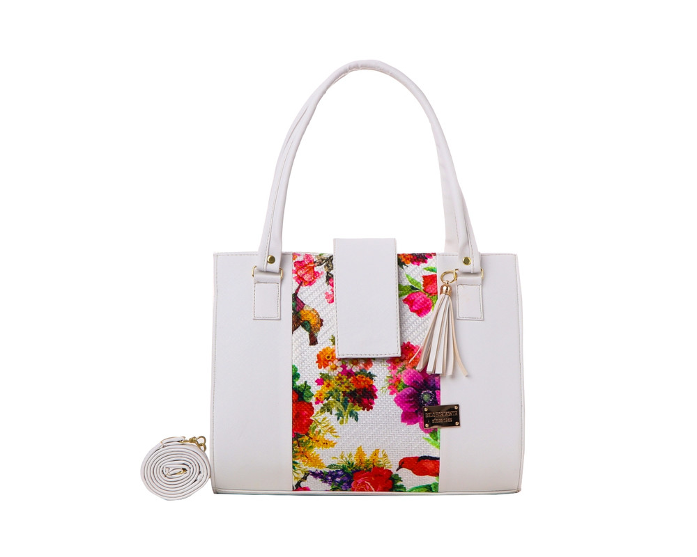 Bolsa Yute Artesanal Juvenil Fana Alicia color Blanco F-3045