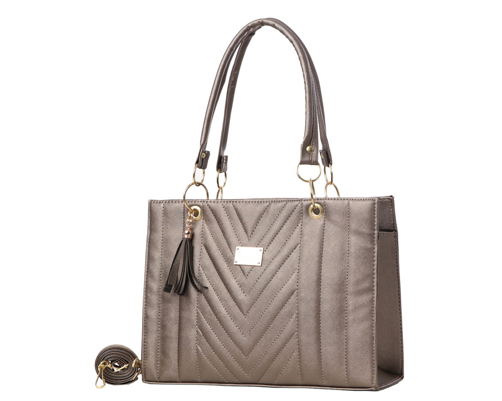 Foto 2 pulgar | Bolsa Tote De Calidad Fana Xiadani color Gris F-2824