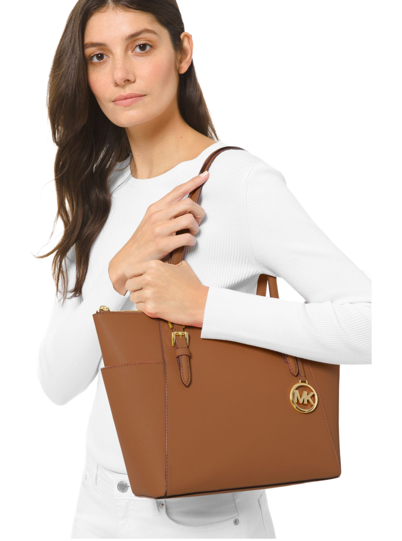 Foto 3 | Bolsa Tote  Michael Kors Charlotte 35t0gcft7l color Café