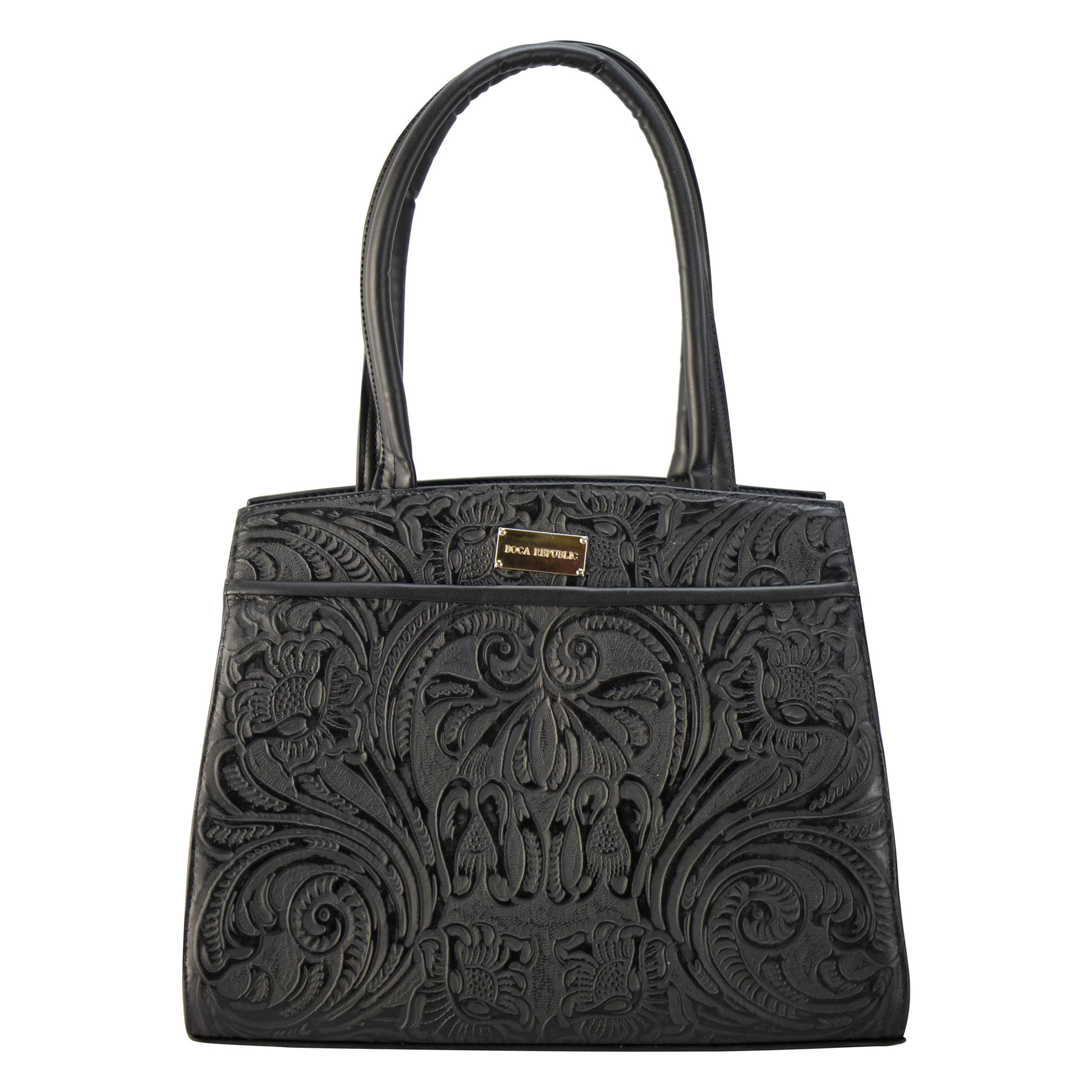Bolso Nueva Imagen Teresa Negro Piel Grabado Piel para Dama