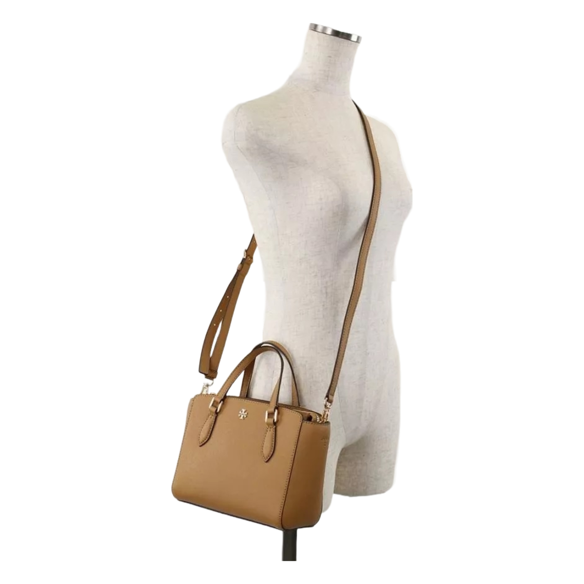 Foto 4 pulgar | Bolsa Tory Burch Emerson Mini Top Zip Tote 64189 900 Café