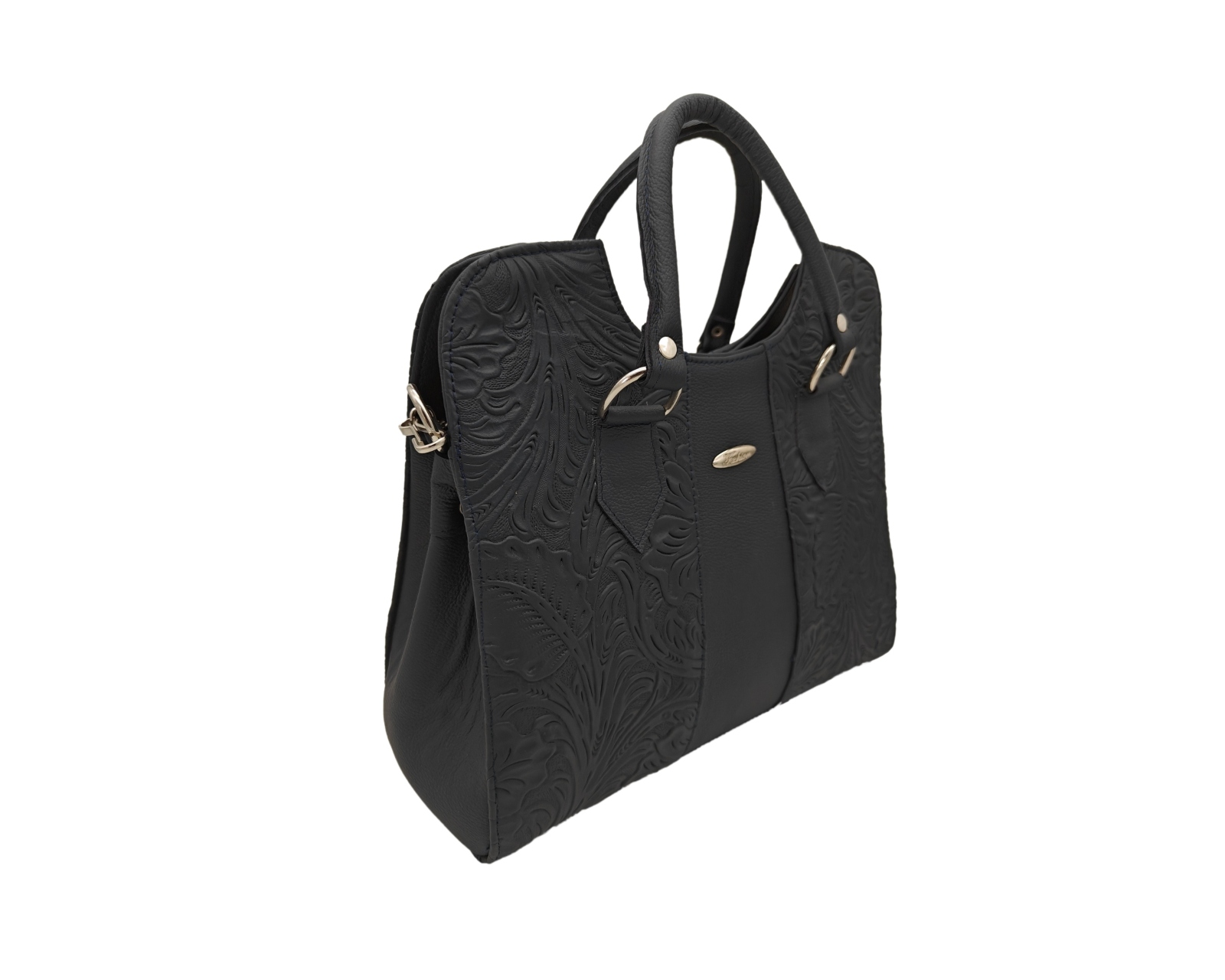 Foto 3 pulgar | Bolsa En Piel Vacuno Cincelada Fana Thaliss Negro