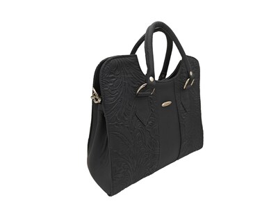 Foto 2 | Bolsa En Piel Vacuno Cincelada Fana Thaliss Negro