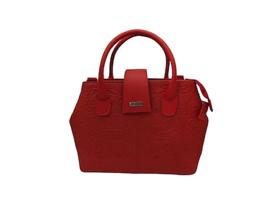 Foto 1 | Bolsa En Piel Vacuno Cincelada Fana Marbella Rojo