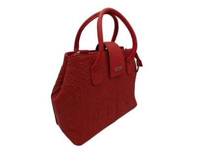 Foto 2 | Bolsa En Piel Vacuno Cincelada Fana Marbella Rojo