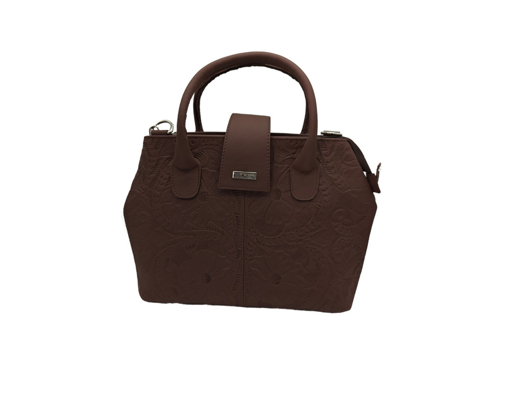 Foto 2 pulgar | Bolsa En Piel Vacuno Cincelada Fana Marbella Chocolate