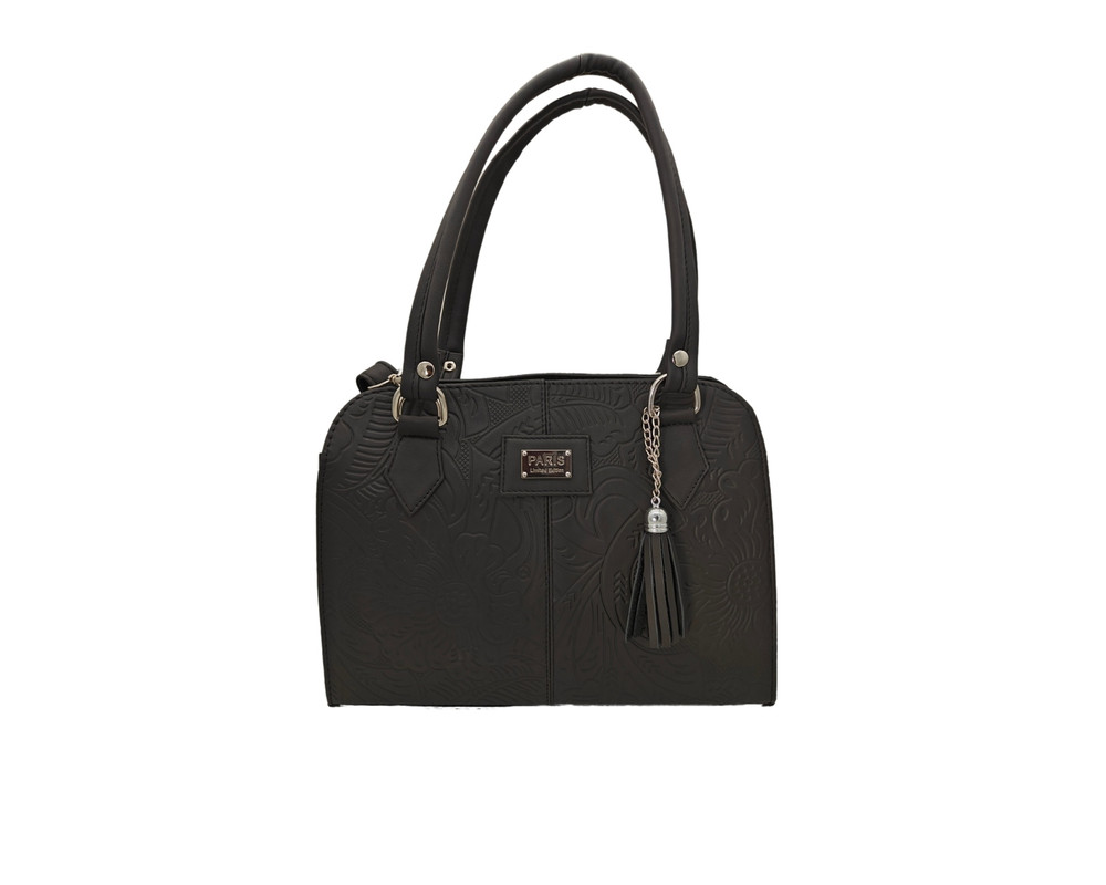 Bolsa En Piel Vacuno Cincelada Fana Maribel Negro