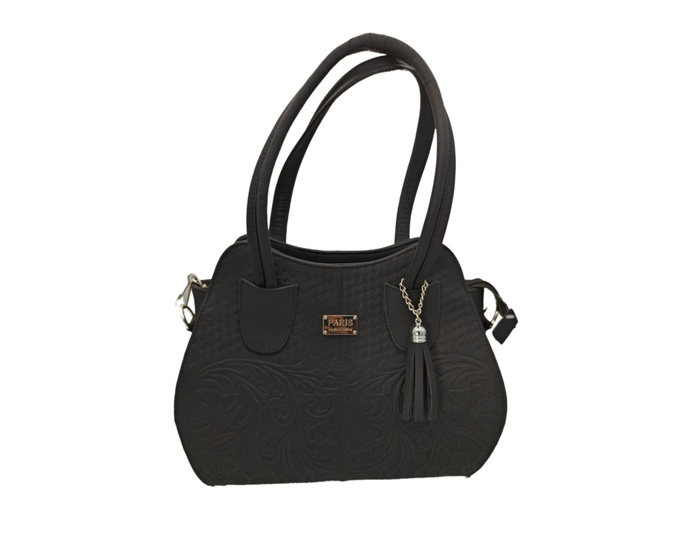 Bolsa En Piel Vacuno Cincelada Fana Cleopatra Negro
