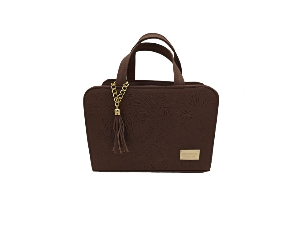Foto 1 | Bolsa En Piel Vacuno Cincelada Fana Patricia Chocolate